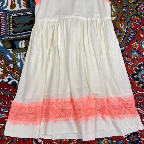 Free People 0 XS Ivory Neon Pink Dress Mini Short - Picture 2 of 6